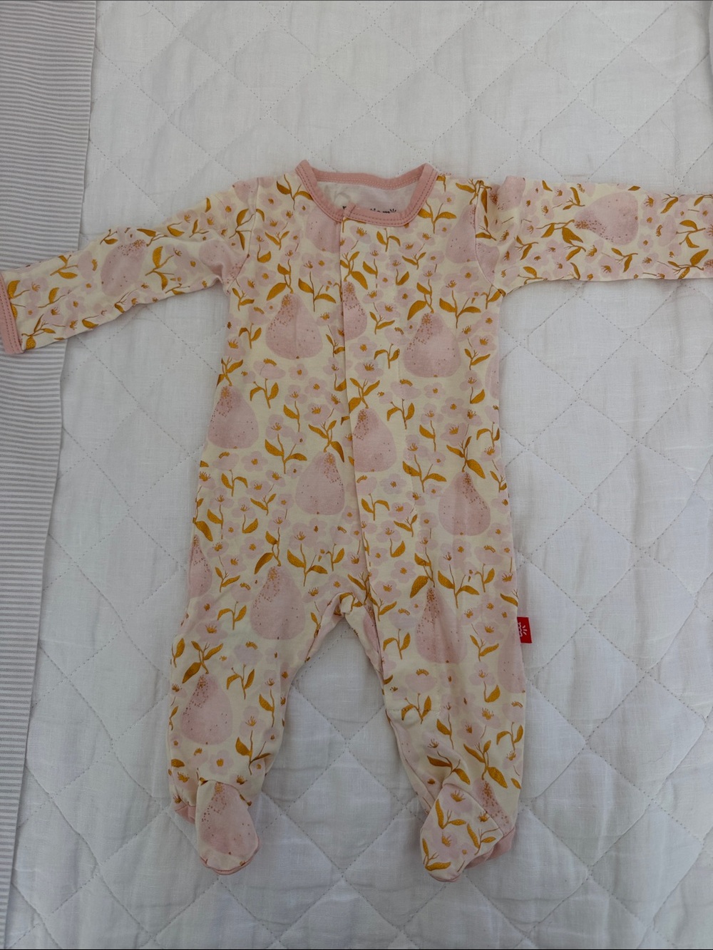 Magnetic Me Pink Pear Print Footed One-Piece